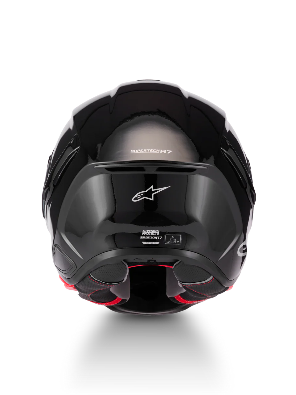 Alpinestars S-R7 Solid Helmet ECE06/DOT - Black Glossy - Image 4