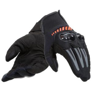 Dainese Mig 3 Air Textile Gloves Black/Hi-Viz Red